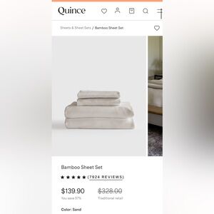 Quince Bamboo Sheet Set sand